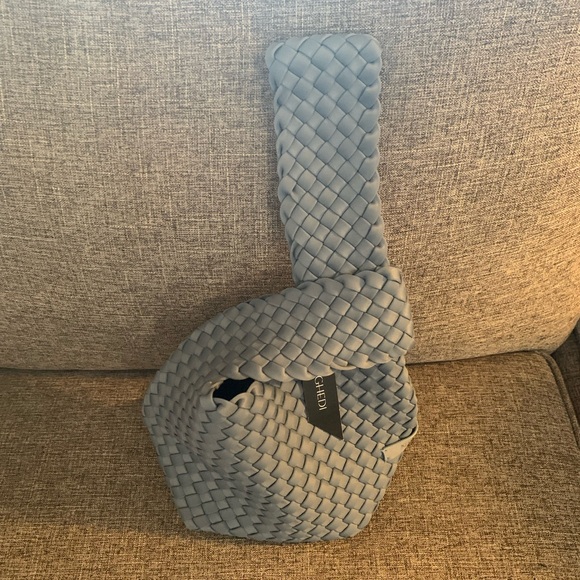 Naghedi Handbags - Naghedi Kyoto Grey Woven Clutch